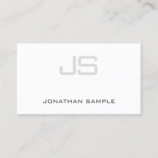 Professionell Elegant Monogram Modern Chic Plain Visitkort (Framsida)