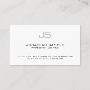 Professionell Elegant Monogram Modern Sleek Plain Visitkort