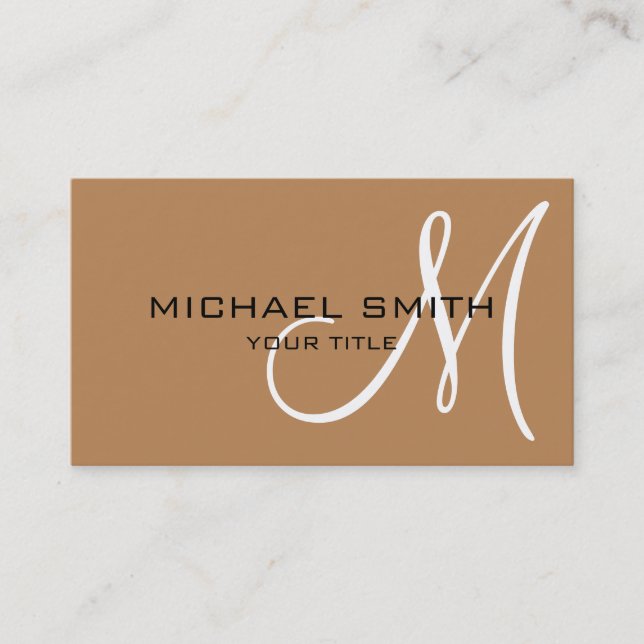Professionell Elegant Monogram Plain Hjort Visitkort (Framsida)