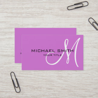 Professionell Elegant Monogram Plain Mauve Visitkort