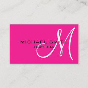 Professionell Elegant Monogram Plain Rosa Visitkort