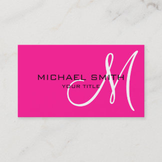 Professionell Elegant Monogram Plain Rosa Visitkort