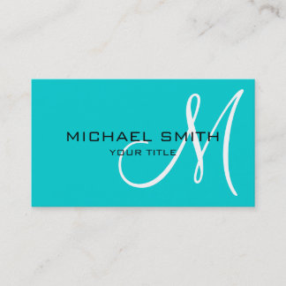 Professionell Elegant Monogram Plain Turcos Visitkort