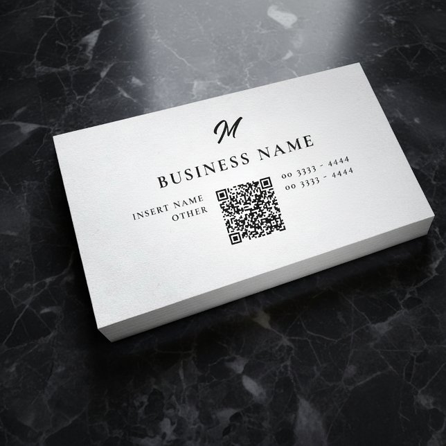 Professionell Elegant Monogram QrCode-Affärskort Visitkort (Skapare uppladdad)