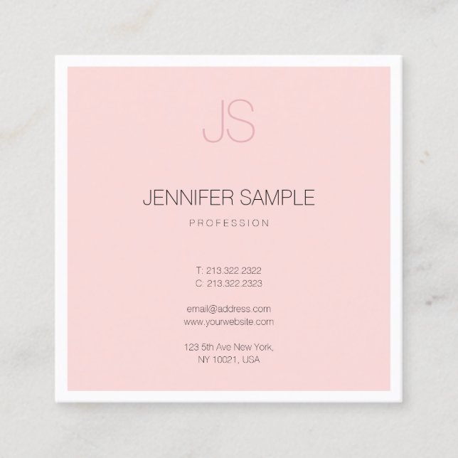 Professionell Elegant Monogram Sleek Design Luxury Fyrkantigt Visitkort (Framsida)