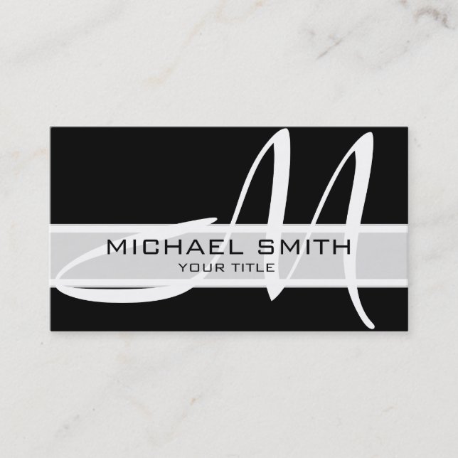 Professionell Elegant Monogram Visitkort (Framsida)