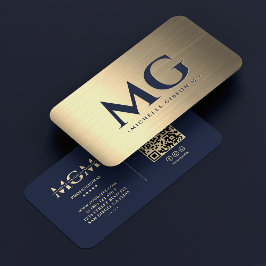 Professionell Elegant Mörk flottan Faux Guld Moder Visitkort
