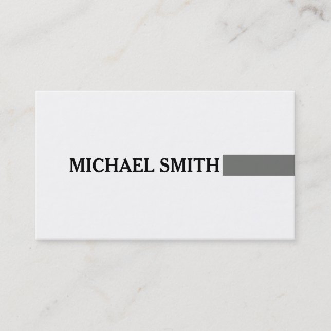 Professionell Elegant Nickel Modern Plain White Visitkort (Framsida)