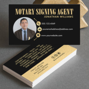 Professionell Elegant Notary Signing Agent Photo Visitkort