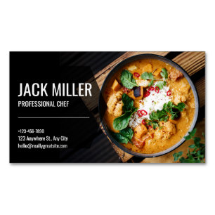 Professionell Elegant Personlig Kock Catering Magnetiska Visitkort