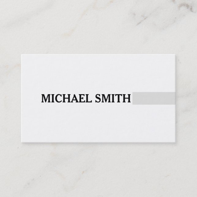 Professionell Elegant Platinum Modern Plain White Visitkort (Framsida)