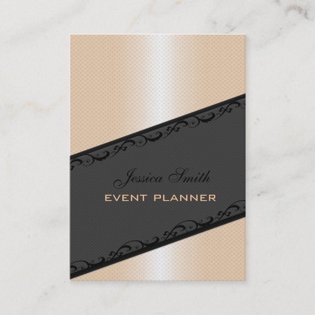 Professionell elegant rand snöre champagneprickar visitkort (Framsida)