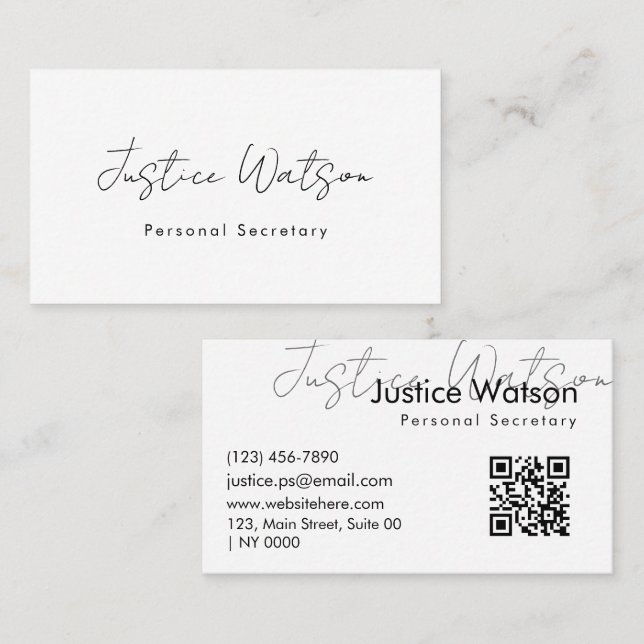 Professionell Elegant Rengör typografi Modern Slee Visitkort (Fram/baksida)
