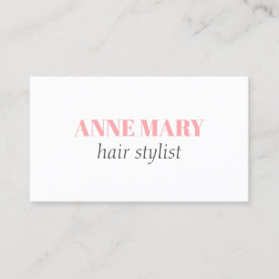 Professionell Elegant Rosa Grått Hairstylist Salon Visitkort