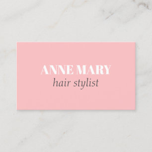 Professionell Elegant Rosa White Hairstylist Salon Visitkort