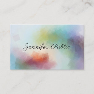 Professionell Elegant Script Modern Abstrakt Art Visitkort