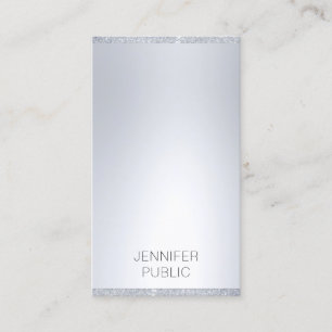 Professionell Elegant Silver Glitter Modern Simple Visitkort