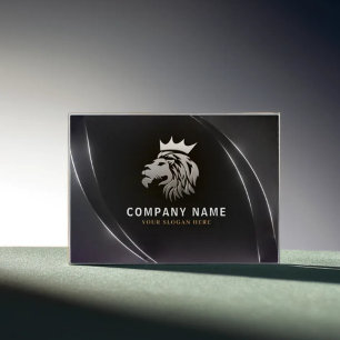 Professionell Elegant Silver Lejon Logotyp