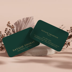 Professionell Elegant Simple Emerald Grönt och Gul Visitkort