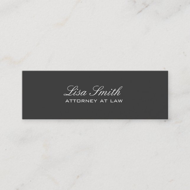 Professionell Elegant Simple Plain Attorney Black Mini Visitkort (Framsida)