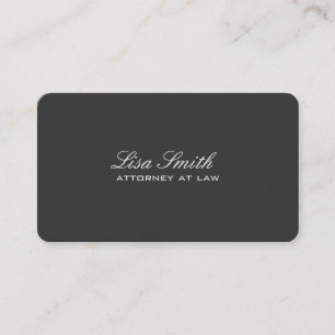 Professionell Elegant Simple Plain Attorney Black Visitkort