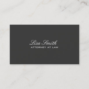 Professionell Elegant Simple Plain Attorney Black Visitkort