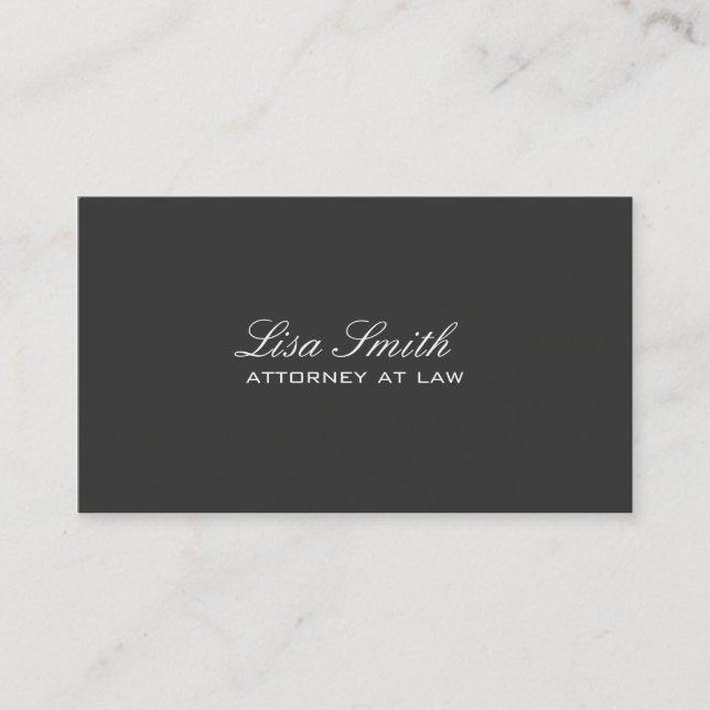 Professionell Elegant Simple Plain Attorney Black Visitkort (Framsida)
