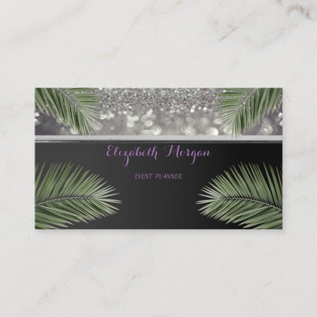 Professionell Elegant Stylish Chic, Palmblad Visitkort (Framsida)