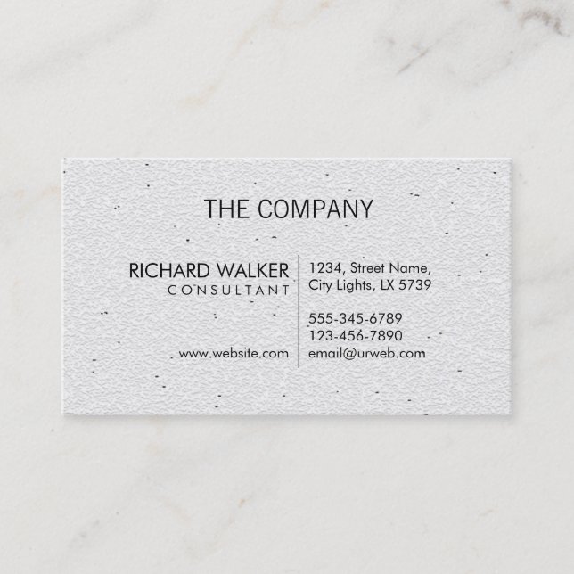 Professionell Elegant - subtle White Plain Modern Visitkort (Framsida)