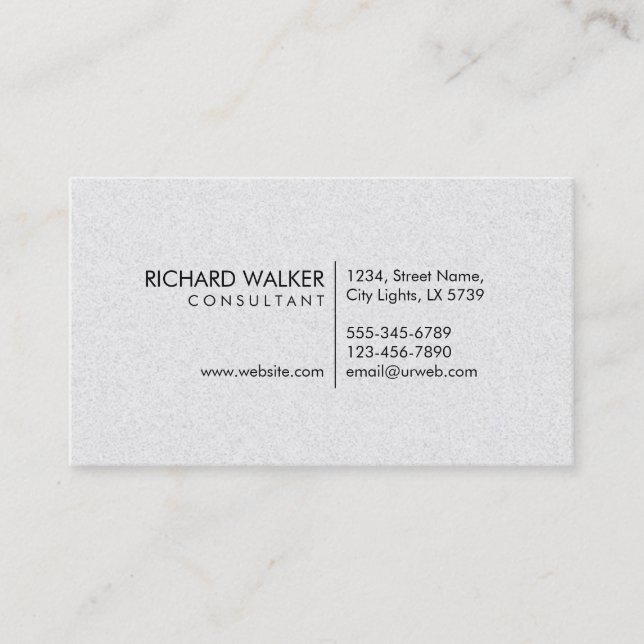 Professionell Elegant - subtle White Plain Modern Visitkort (Framsida)