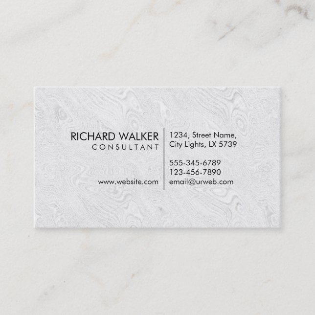 Professionell Elegant - subtle White Plain Modern Visitkort (Framsida)