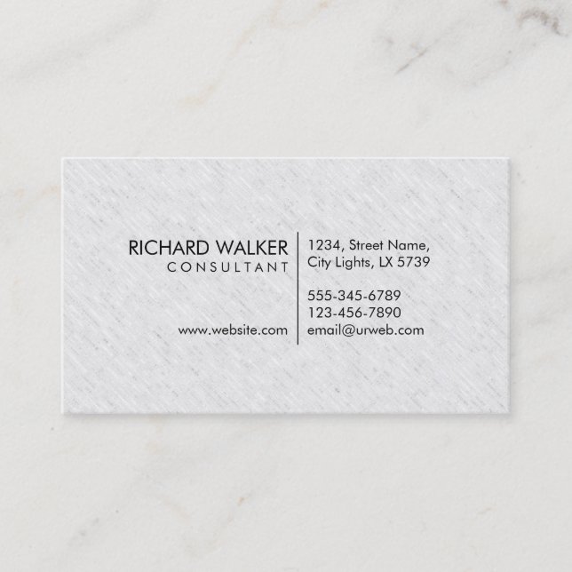 Professionell Elegant - subtle White Plain Modern Visitkort (Framsida)