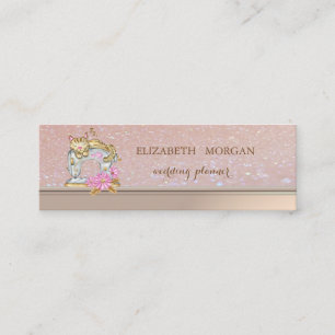 Professionell Elegant Symaskin Katt Glitter Mini Visitkort