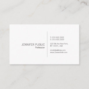 Professionell Elegant Vit enkel, modern, enkel, en Visitkort