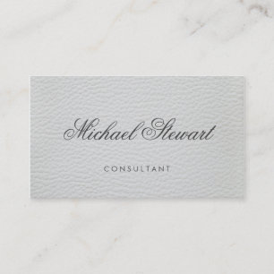 Professionell Elegant Vit läder med Finare text Visitkort