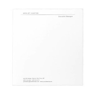 Professionell elegant vit minimalistisk modern anteckningsblock