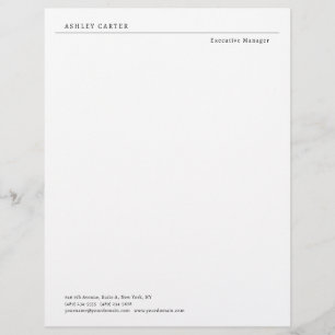 Professionell elegant vit minimalistisk modern brevhuvud