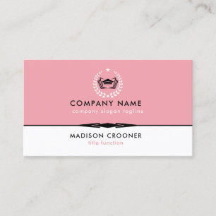 Professionell Elegant Vit Rosa Anpassningsbar Logo Visitkort