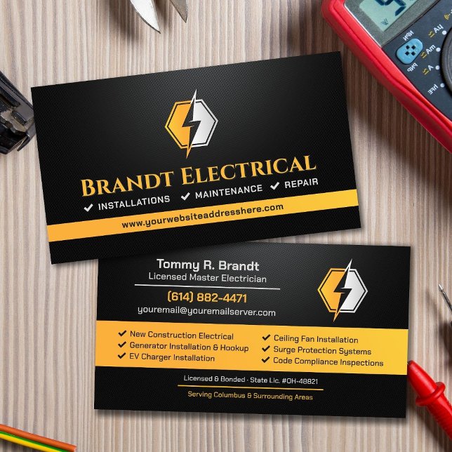 Professionell elektriker - elektriker visitkort (Skapare uppladdad)