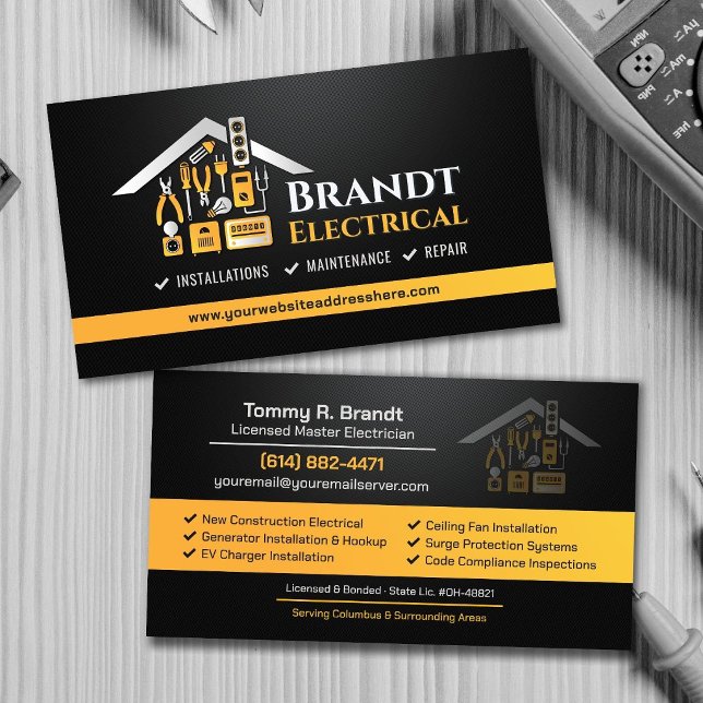 Professionell elektriker - elektriker visitkort (Skapare uppladdad)