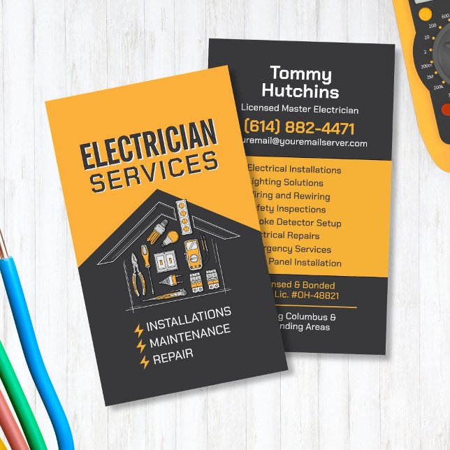 Professionell elektriker - Elinstallatör Visitkort (Skapare uppladdad)