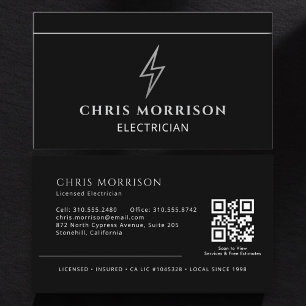 Professionell elektriker QR-kod Visitkort