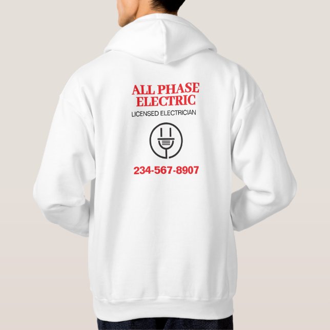 Professionell elektrikerreklam hoodie (Baksida)