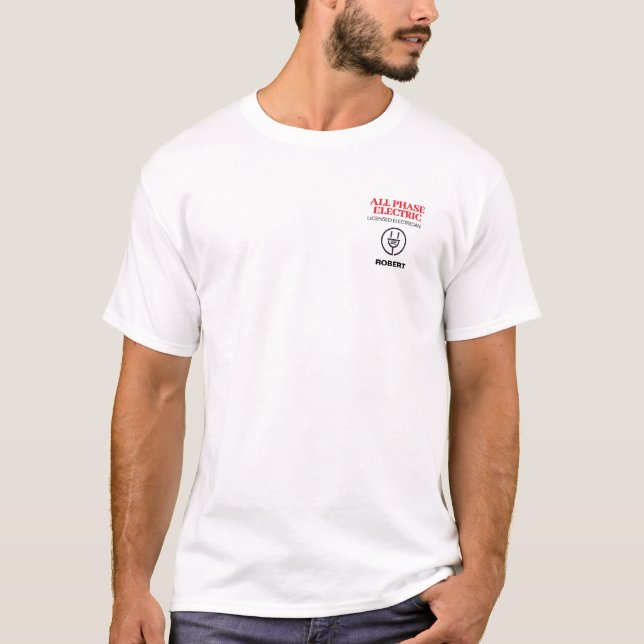 Professionell elektrikerreklam t shirt (Framsida)