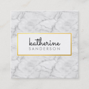 PROFESSIONELL EMBLEM modern marmor black faux guld Fyrkantigt Visitkort