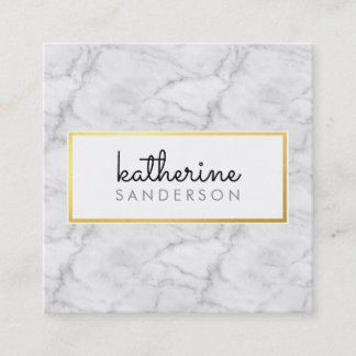 PROFESSIONELL EMBLEM modern marmor black faux guld Fyrkantigt Visitkort