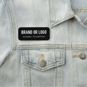 Professionell Employee Namn Business Logotyp Black Namnbricka