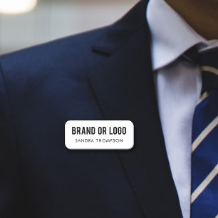 Professionell Employee Namn Business Logotyp Namnbricka