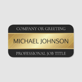Professionell Employee namn och title golden Namnbricka
