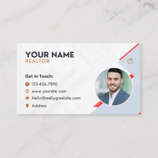 Professionell Employee Photo white red Real Gods Visitkort
